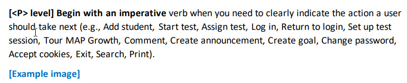 Begin button text with an imperative verb when you need to clearly indicate the action a user should take next.