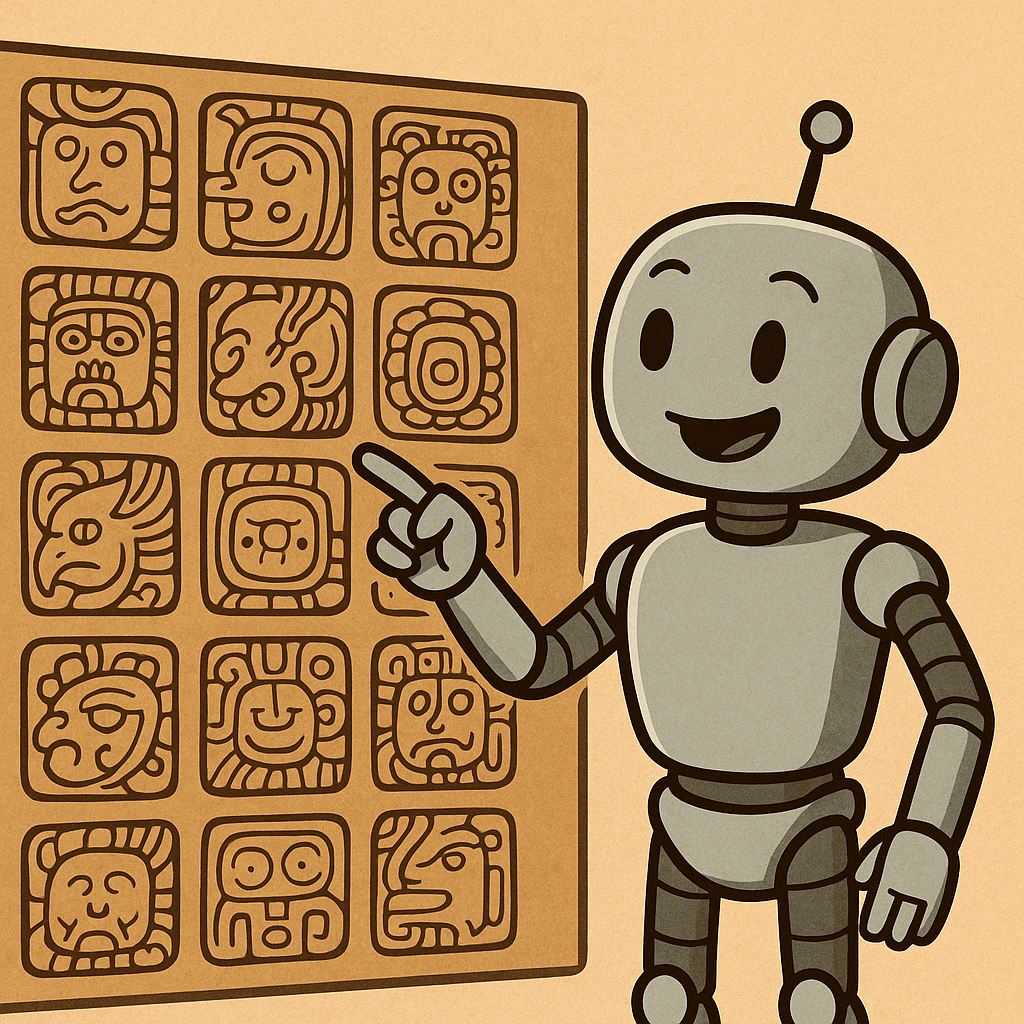 AI examines Mayan hieroglyphics.
